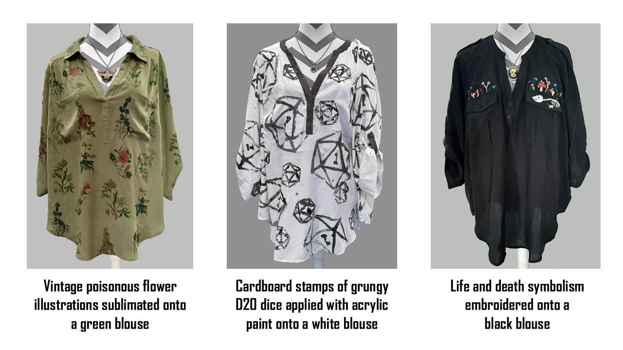 Punk/nerd/goth clothing  / I experimented with 3 techniques to make my own professional punk/nerd/goth clothing 