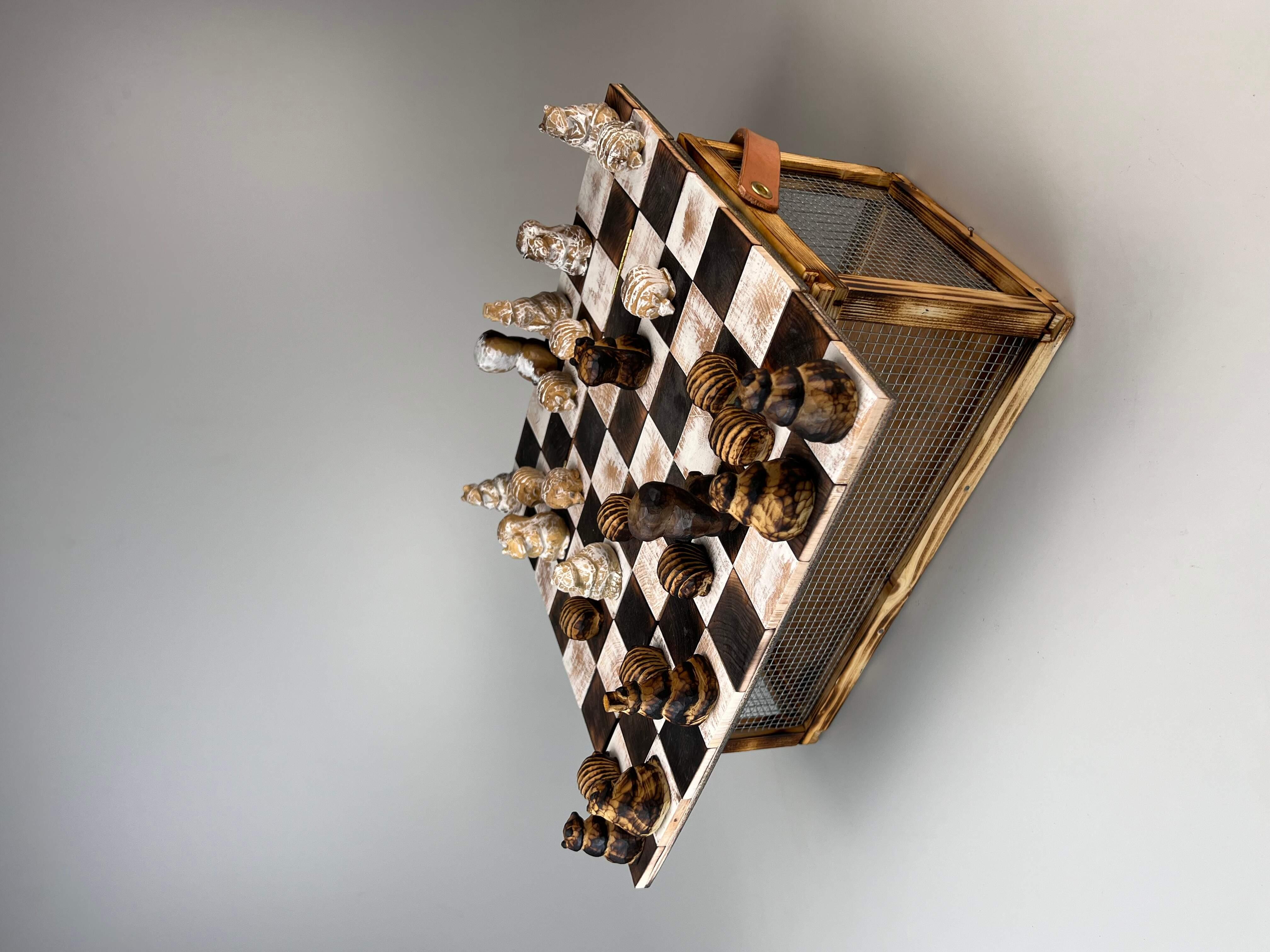 Hannah Bumgarner, Chess Set, Wood, 2022.  / 