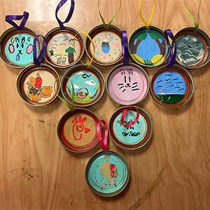  / Recycled art displayed at a local show. 