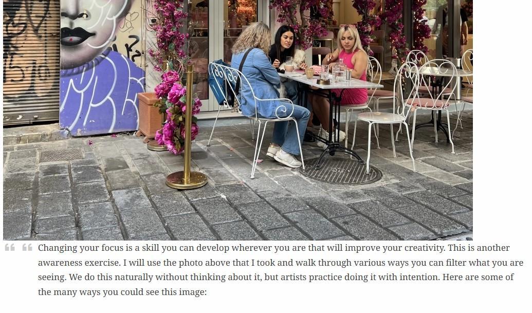  / Practicing seeing the world as an artist 