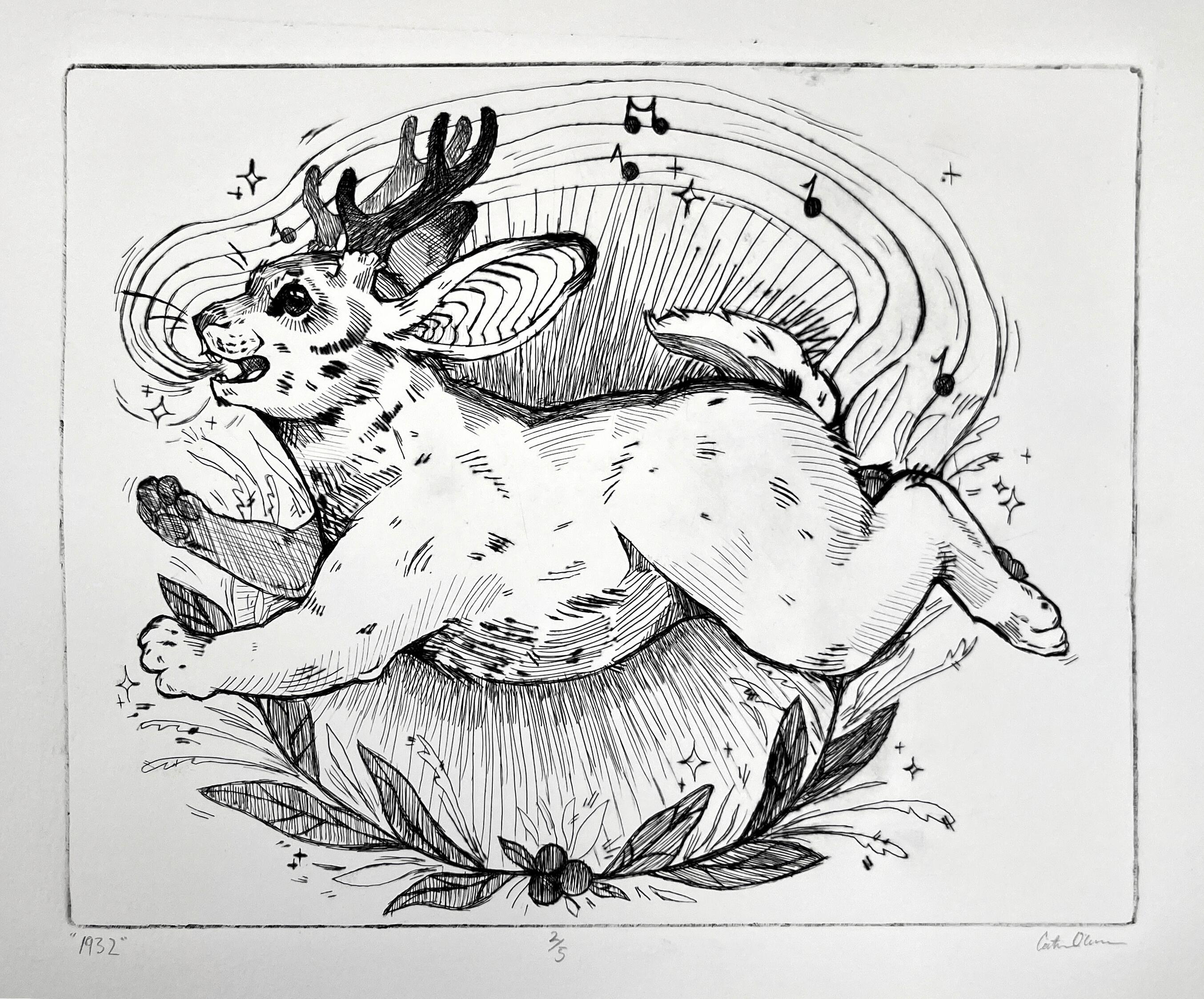 Caitlin O'Connor, "1932", Intaglio ink on paper, 2024  / 