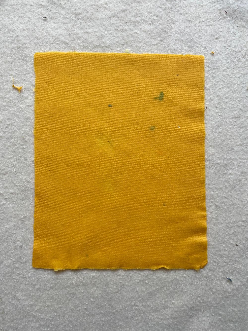 Thesis 3 / A square sheet of textured yellow material centered on a neutral background.