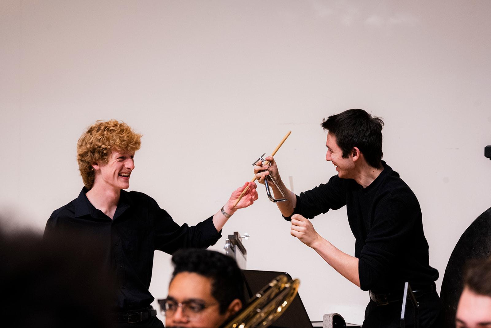 KSU's Percussion Ensemble Members Performing / 