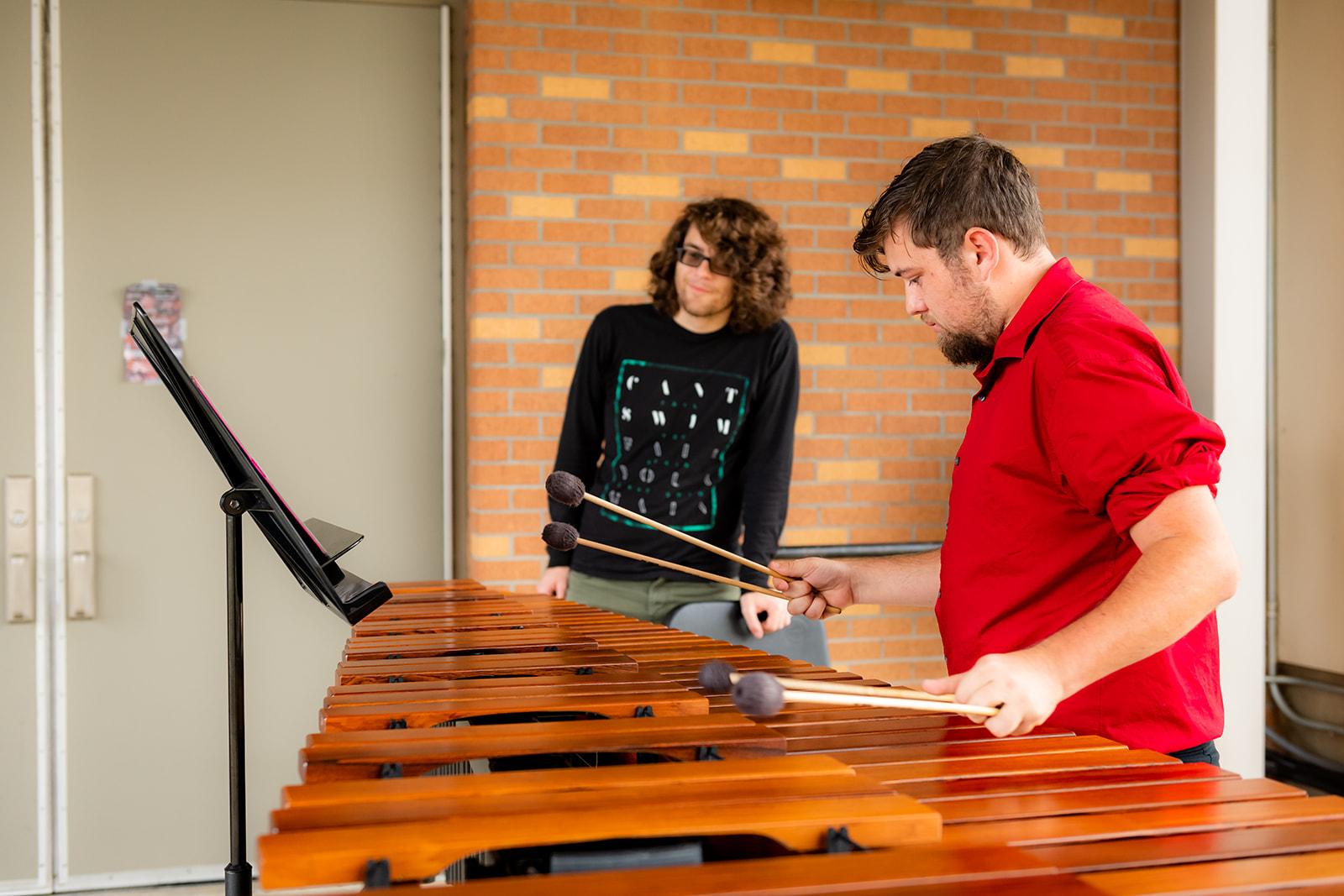 KSU's Percussion Ensemble Members Performing / 