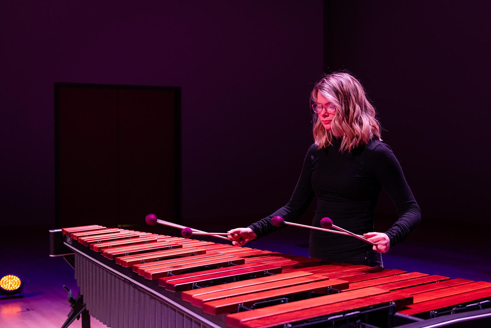 KSU's Percussion Ensemble Members Performing / 