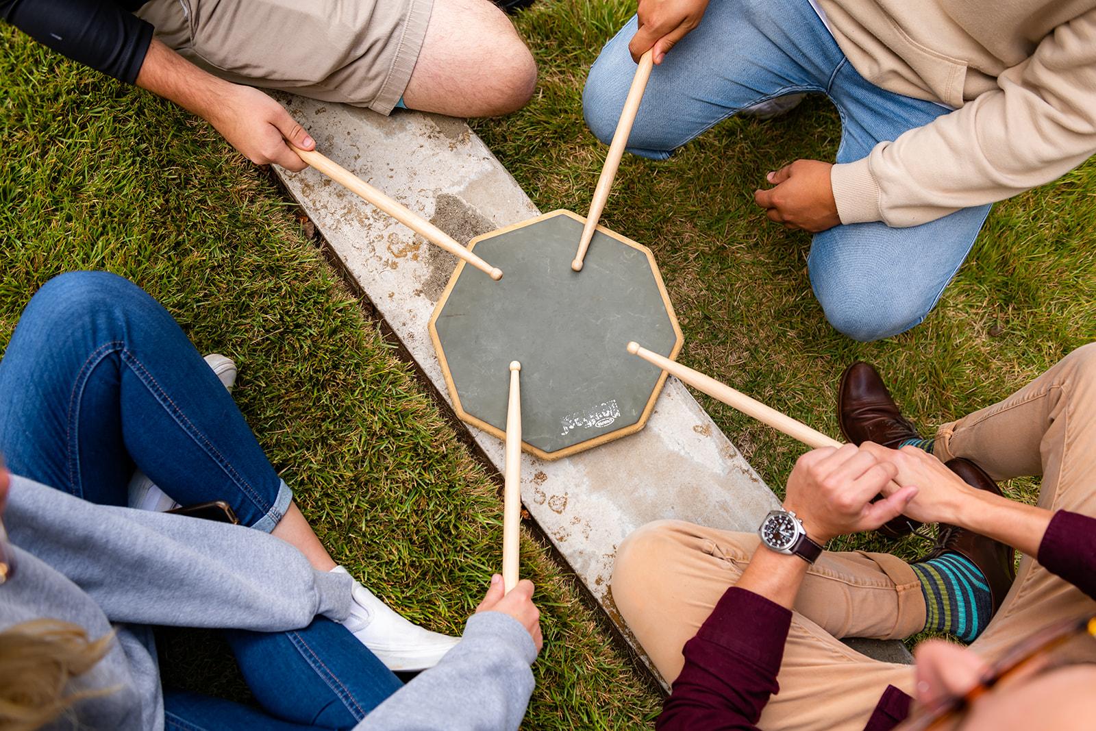 KSU's Percussion Ensemble Members Performing / 