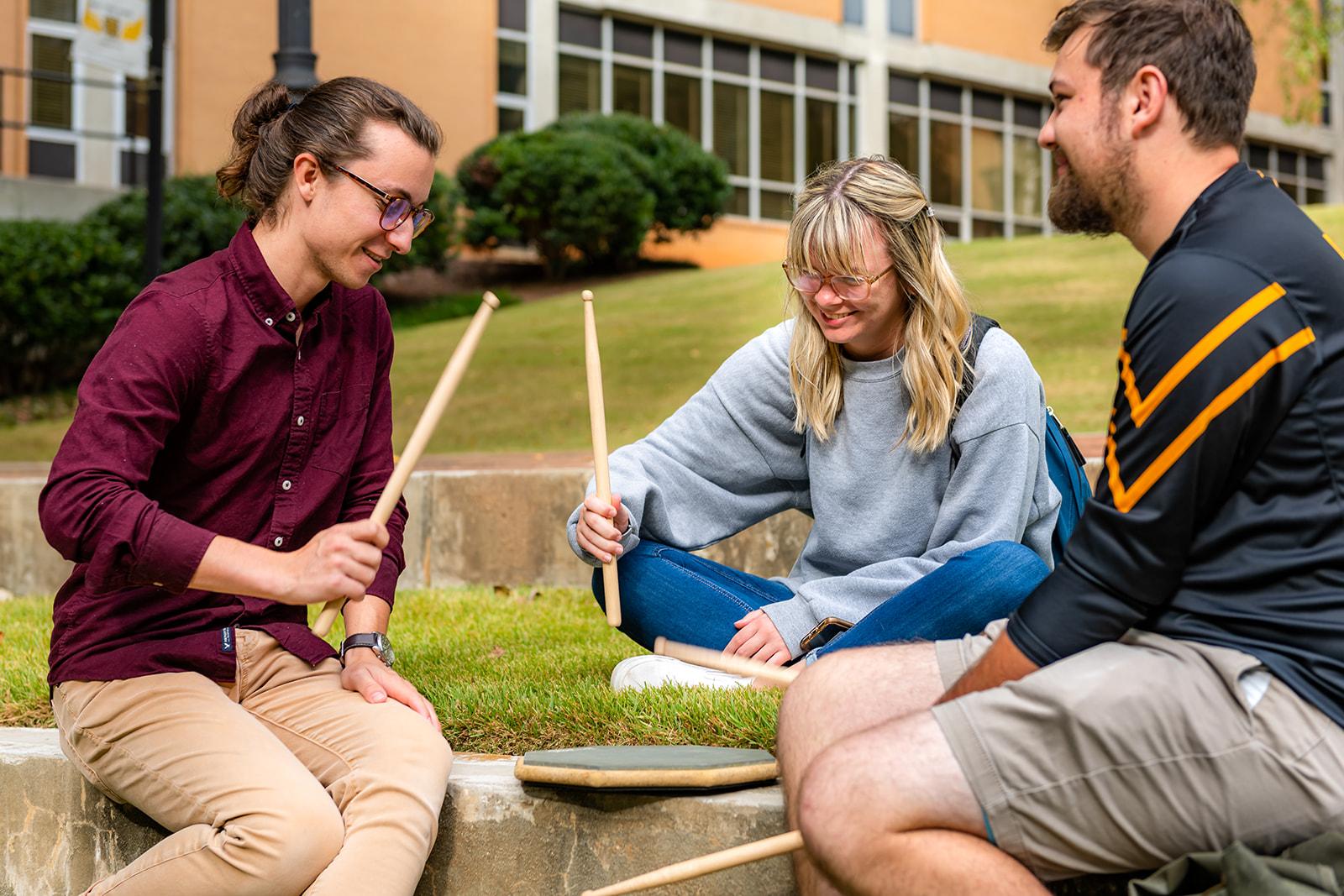 KSU's Percussion Ensemble Members Performing / 