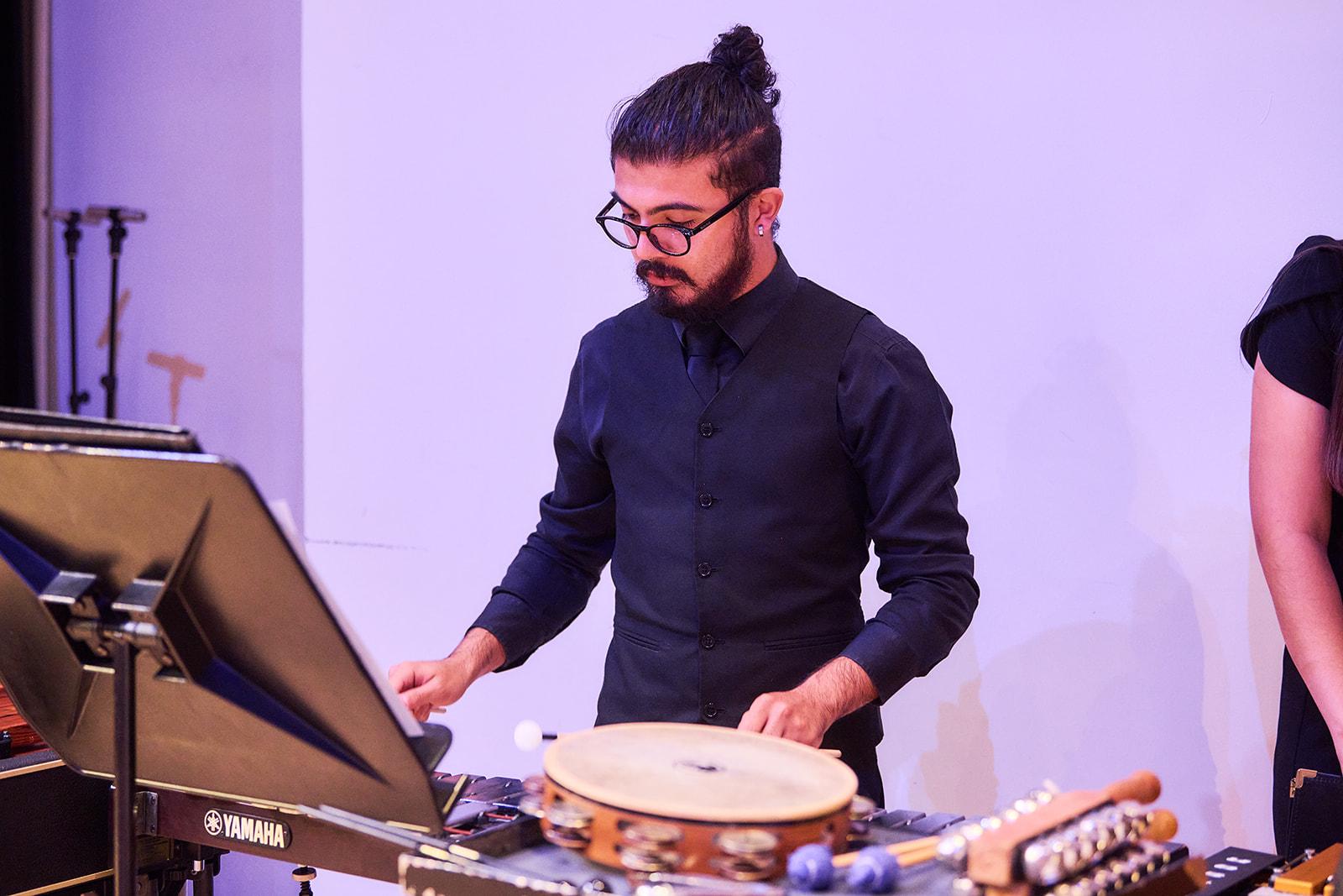 KSU's Percussion Ensemble Members Performing / 
