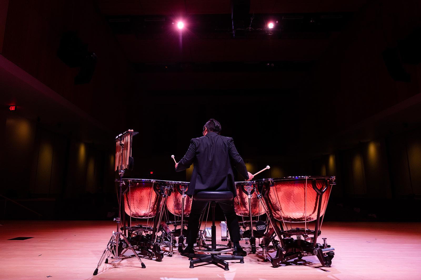 KSU's Percussion Ensemble Members Performing / 