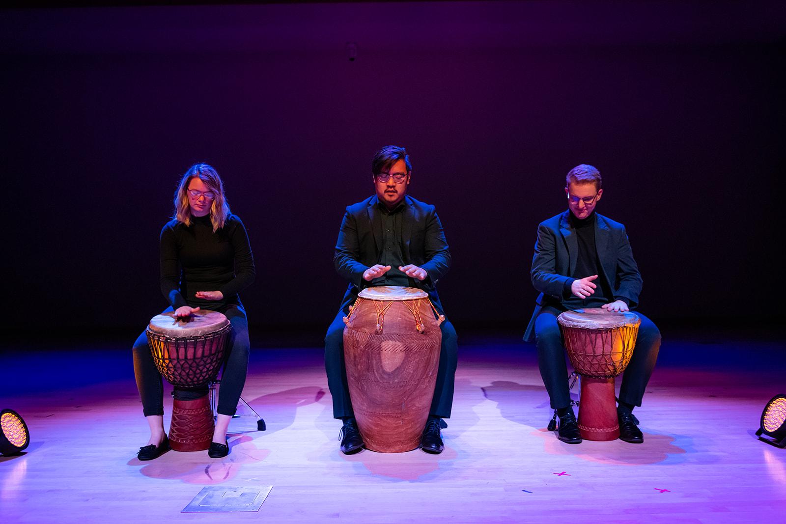 KSU's Percussion Ensemble Members Performing / 