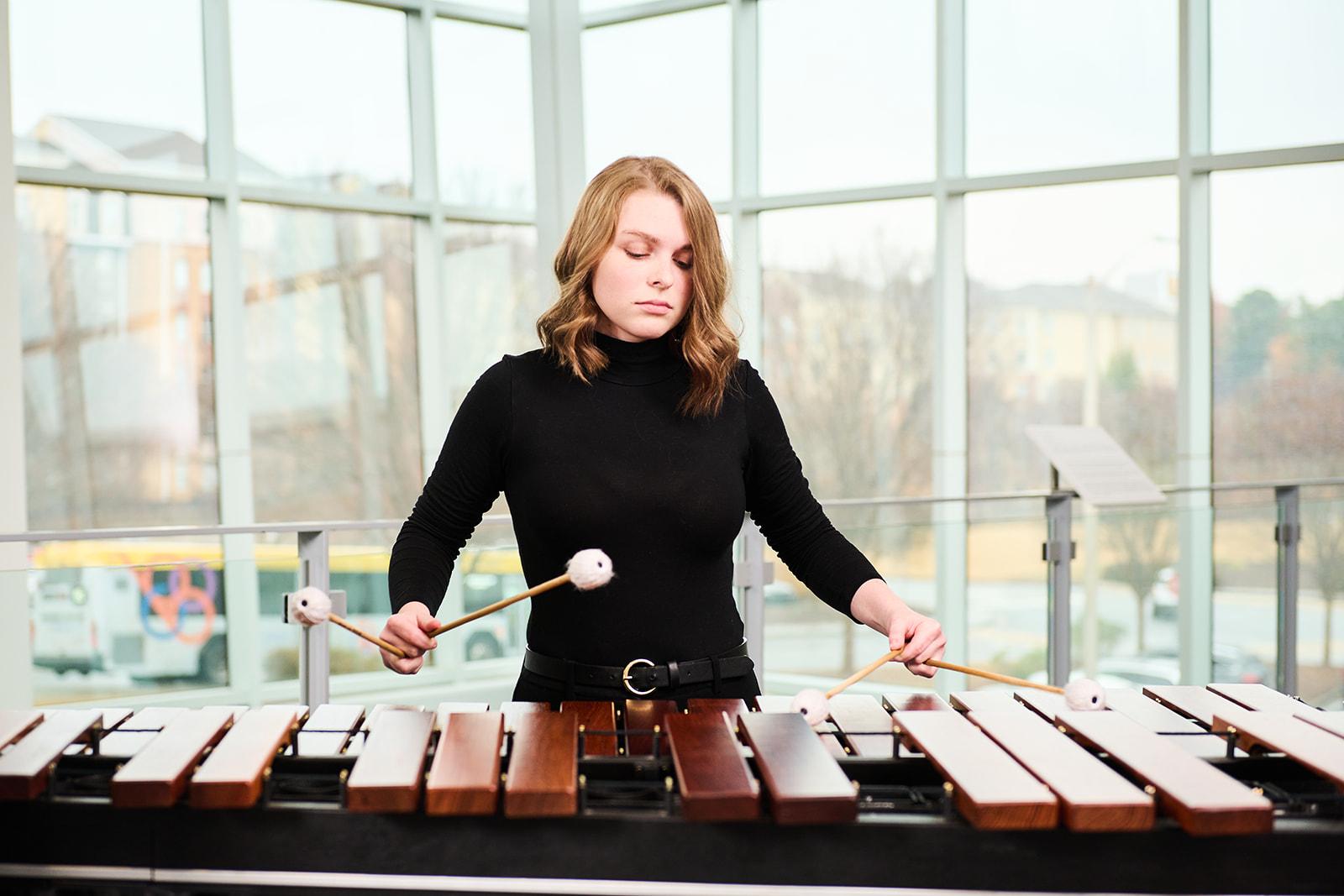 KSU's Percussion Ensemble Members Performing / 