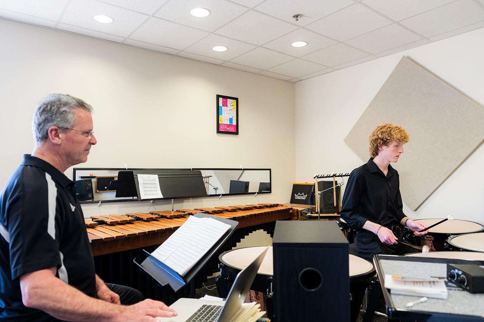 KSU's Percussion Ensemble Members Performing / 