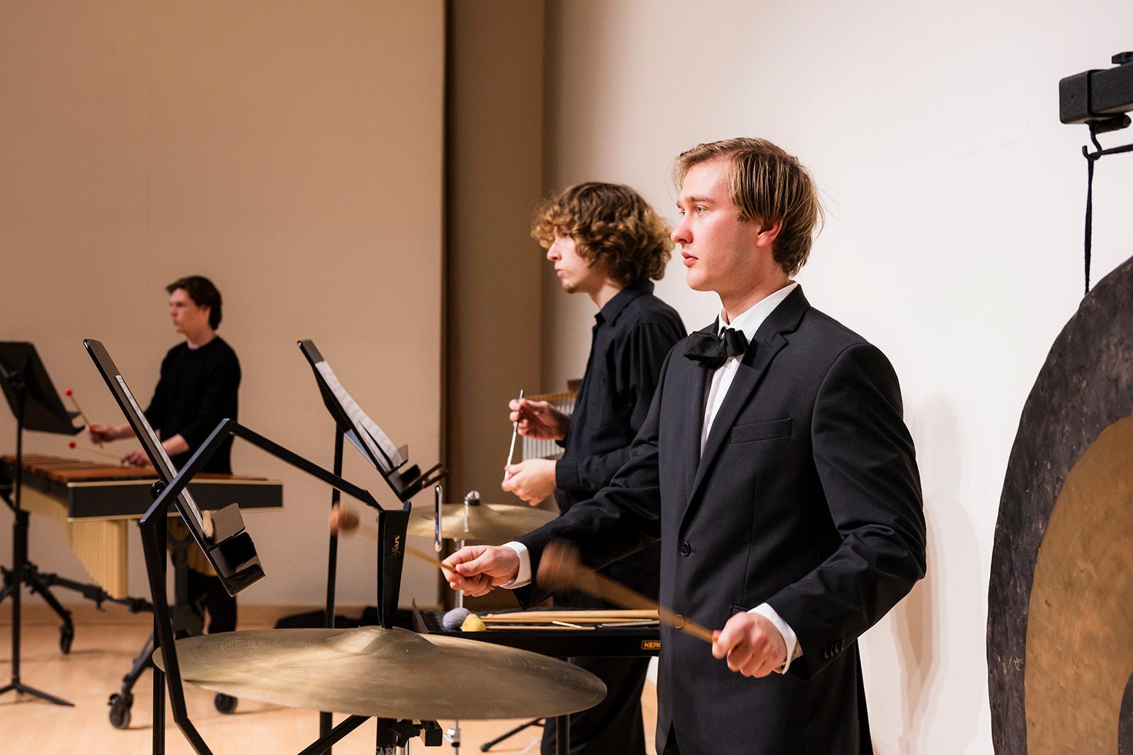 KSU's Percussion Ensemble Members Performing / 