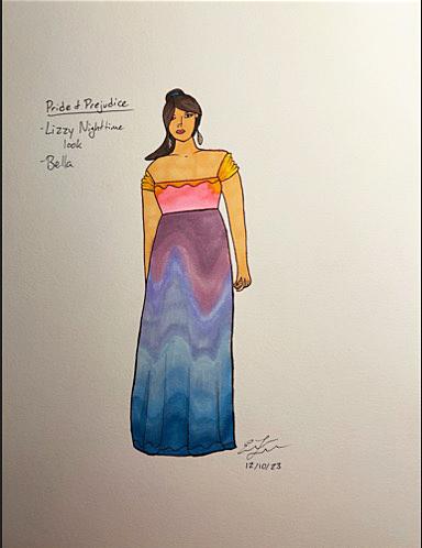 Lizzy, Evening; sketch by Emily Sinatra / Lizzy, Evening; sketch by Emily Sinatra