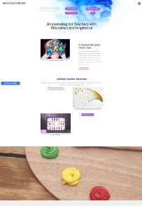 Webpage titled “Empowering Art Teachers” with resource sections, colorful artwork  / (Museum Links) While searching for resources and hearing about the things other art teachers were looking for, a list of museums was a top request. This list of museums is from all over the world.  