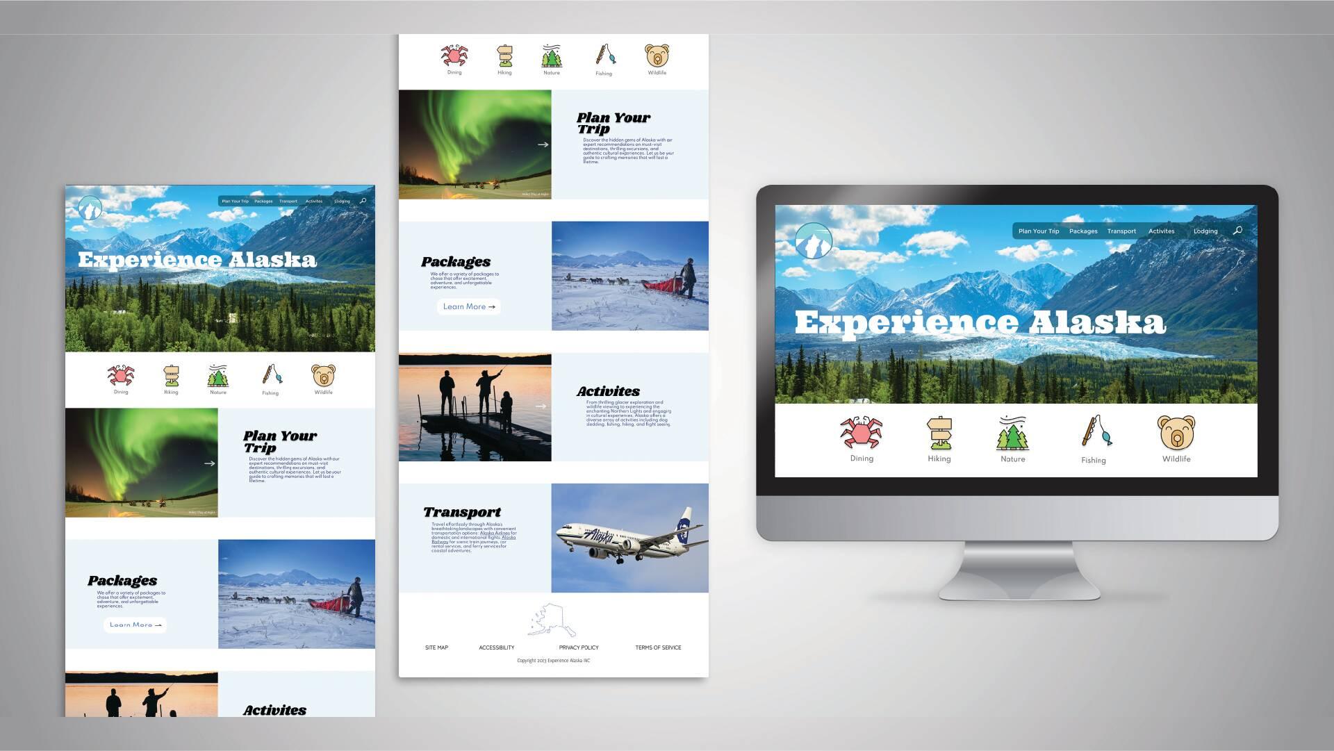  / Emily Molander, “Experience Alaska,” website branding on Figma, 2023 
