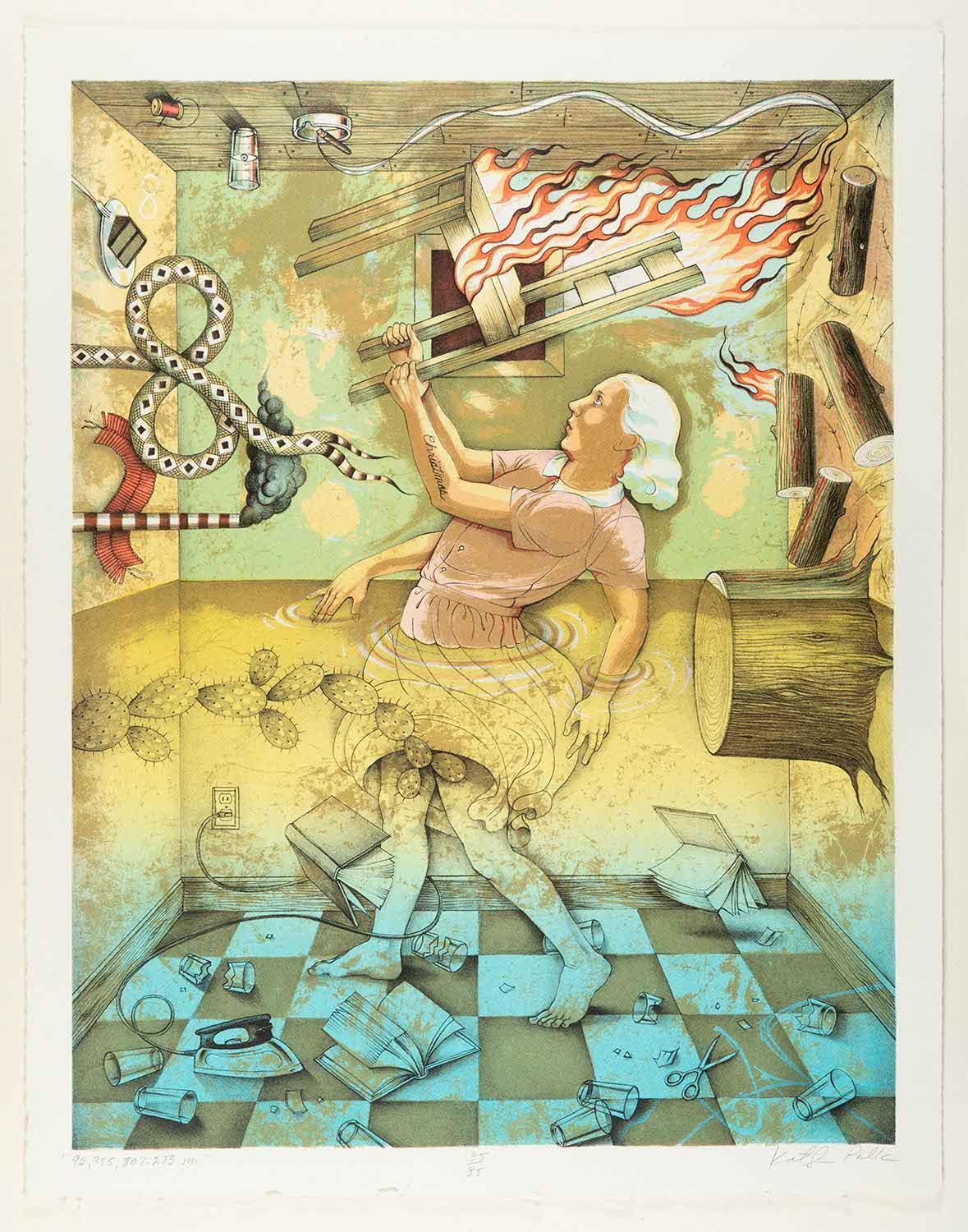 Christy Wyckoff / Christy Wyckoff, After (1), 2016 From the portfolio, Flux: the flowing of the tide. Ink on paper, lithograph. Gift of the artist. 2016.36.1r © Bernard A. Zuckerman Museum of Art, Kennesaw, GA 