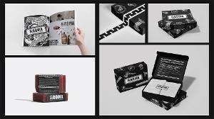 &ROMA  / "&ROMA," packaging and magazine ad, 2023. This package design was a soap brand geared towards men. 