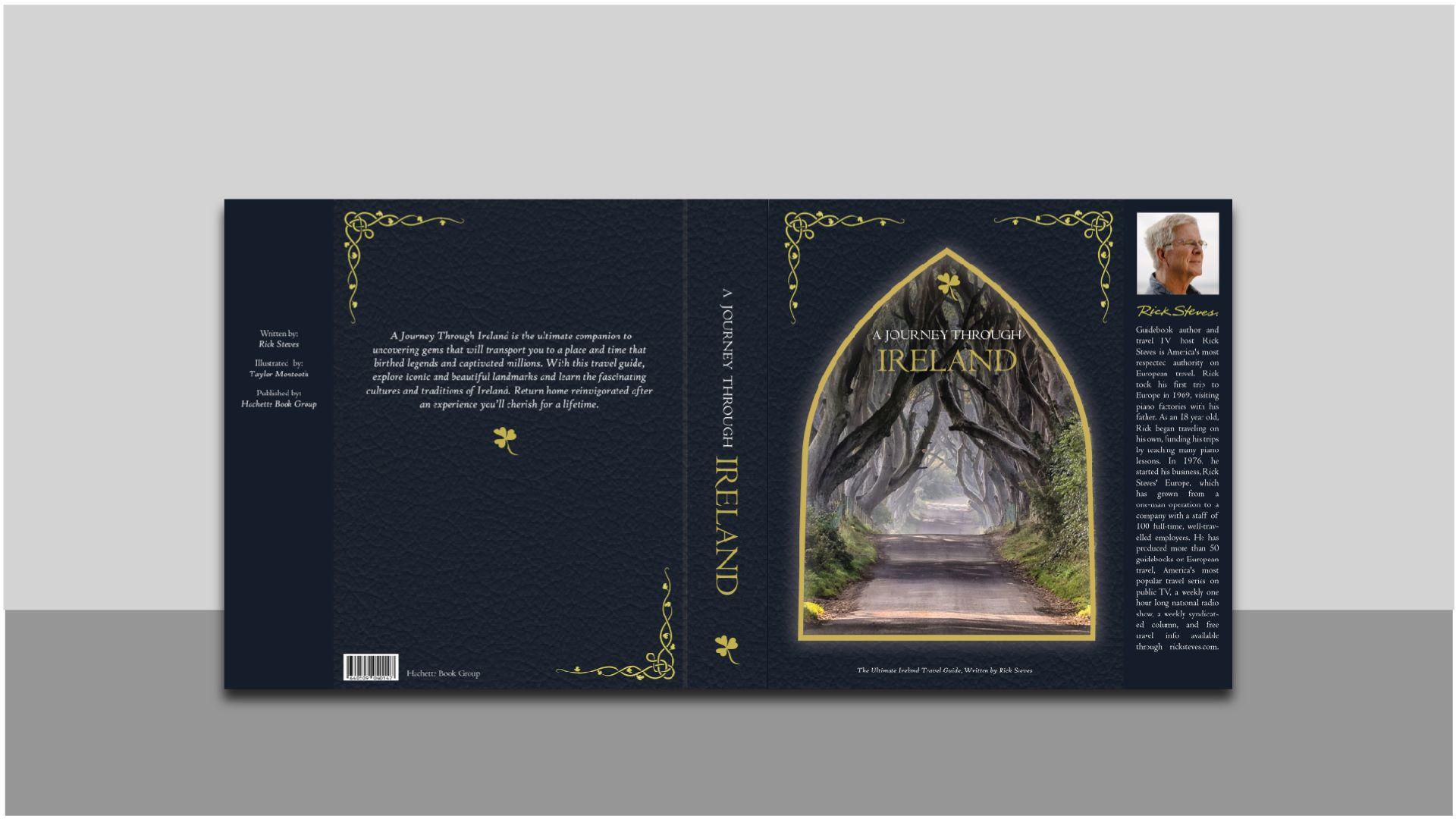 A Journey Through Ireland  / “A Journey Through Ireland,” book cover design. This is a book design for an Ireland travel guide. 