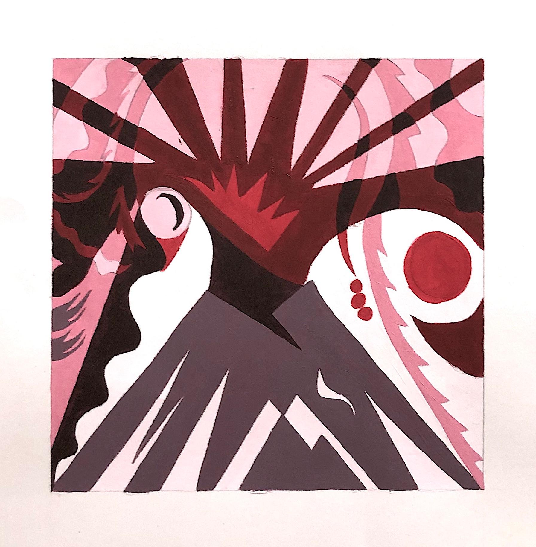 Sydney Bragg  / Sydney Bragg, "Monochromatic" 8x8" acrylic paint on Bristol, the goal was to utilize one hue and create tints, shades, and tones of the hue while considering how color value affects composition. 