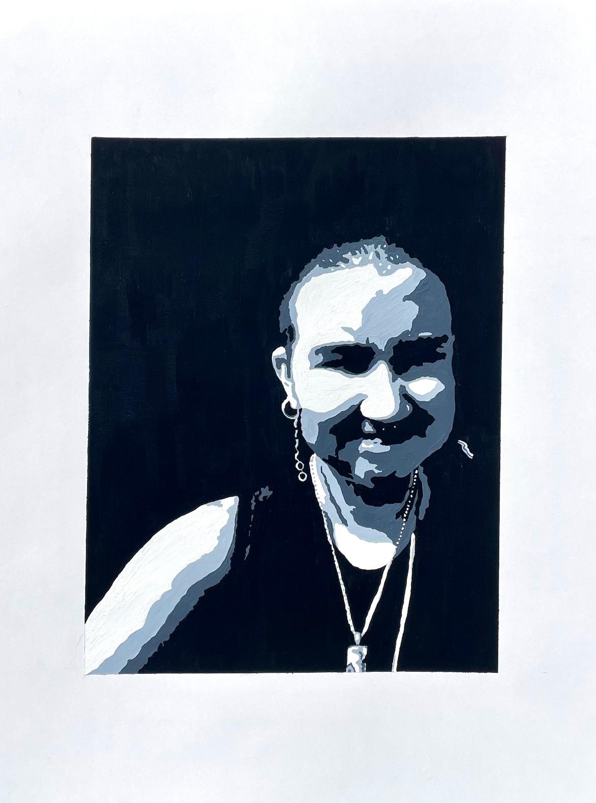 Lyn McPherson  / Lyn McPherson - Value Scale Self-Portrait - 17x14 Gouache on Bristol Board 