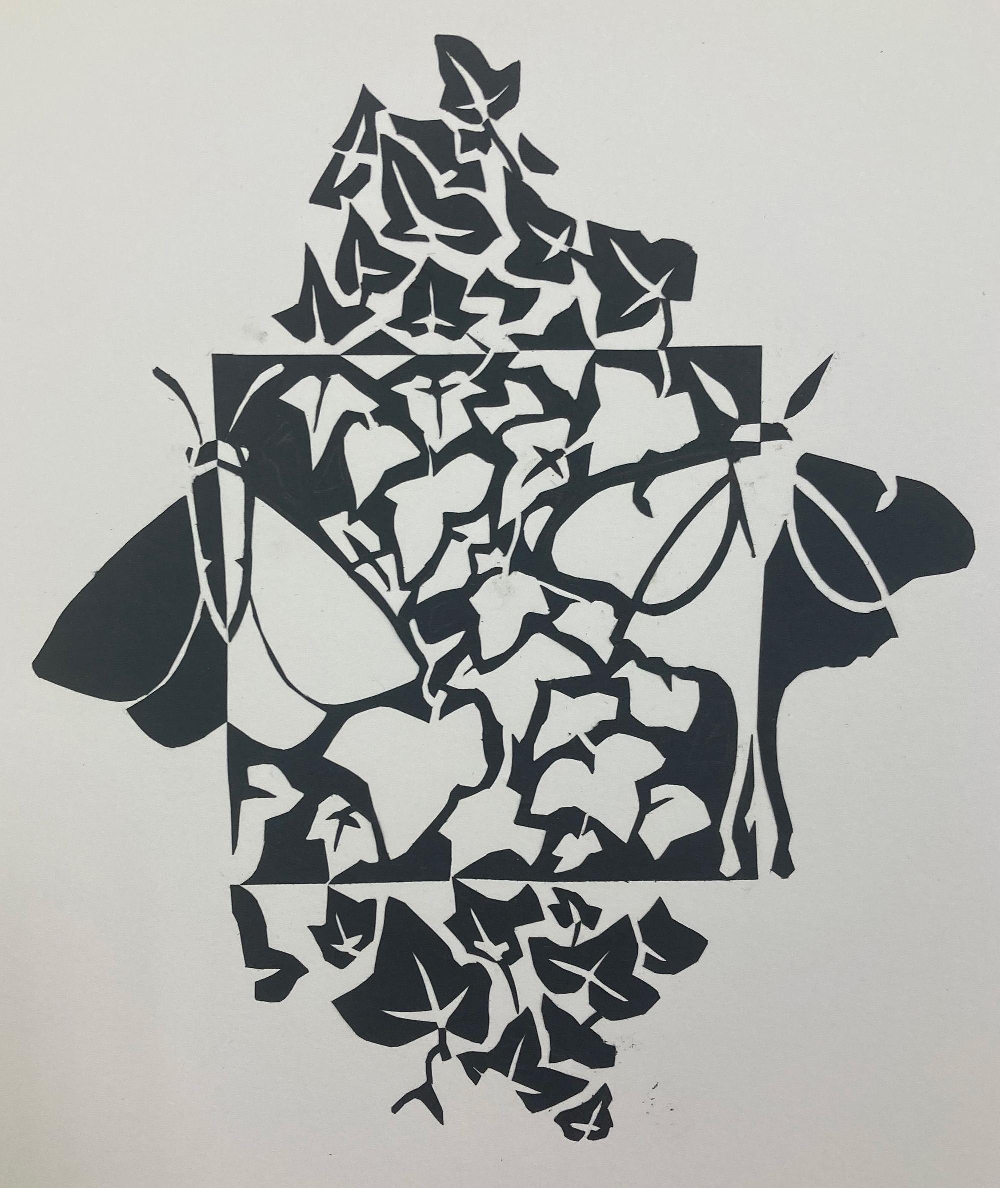 Kristen MacLeod  / Kristen MacLeod, Negative & Positive Spaces ,8x8 Inches, Cutting Structure papers, Fall 2023.  