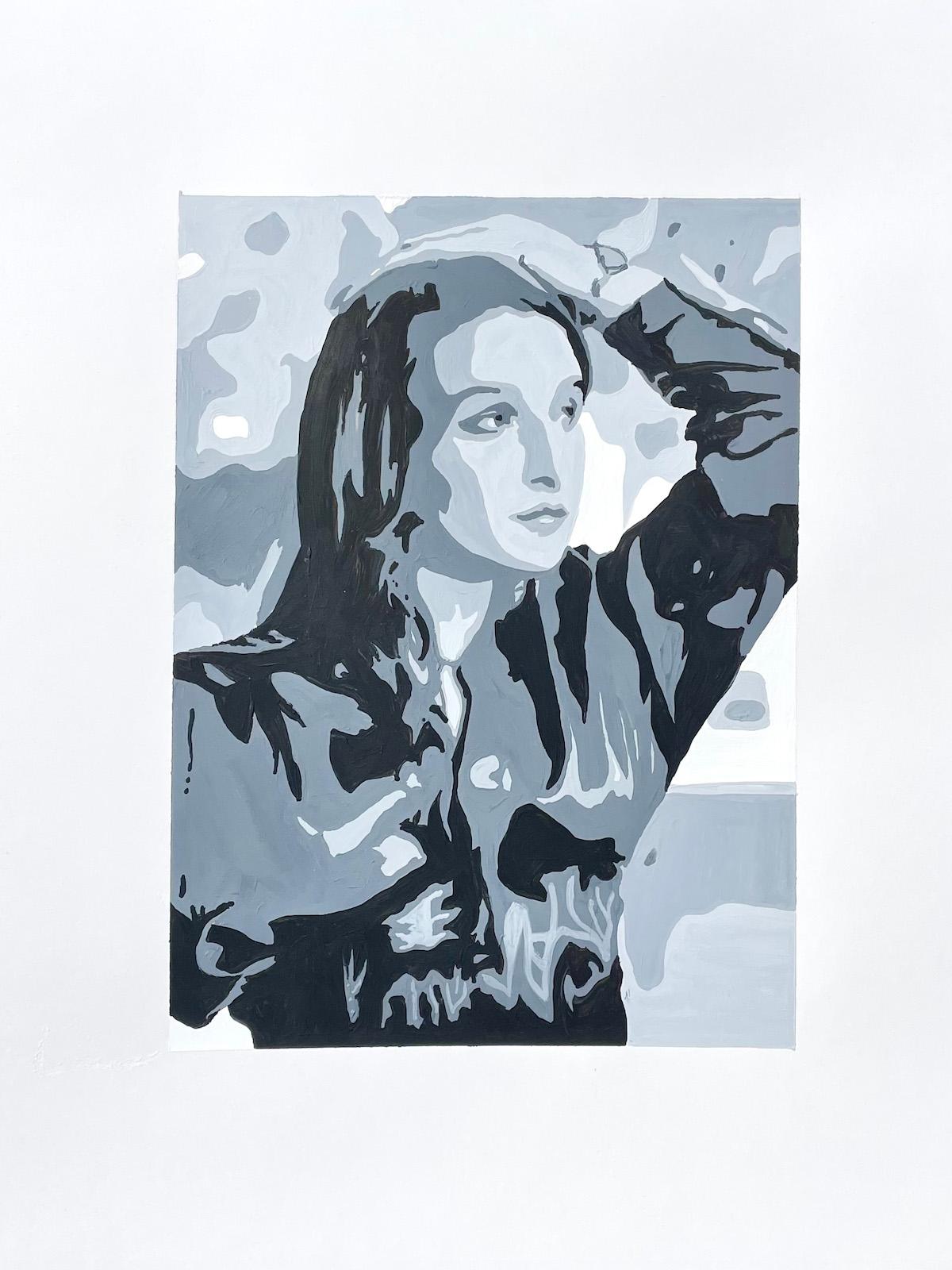 Lotus Schwarz  / Lotus Schwarz - Value Scale Self-Portrait - 17x14 Gouache on Bristol Board 