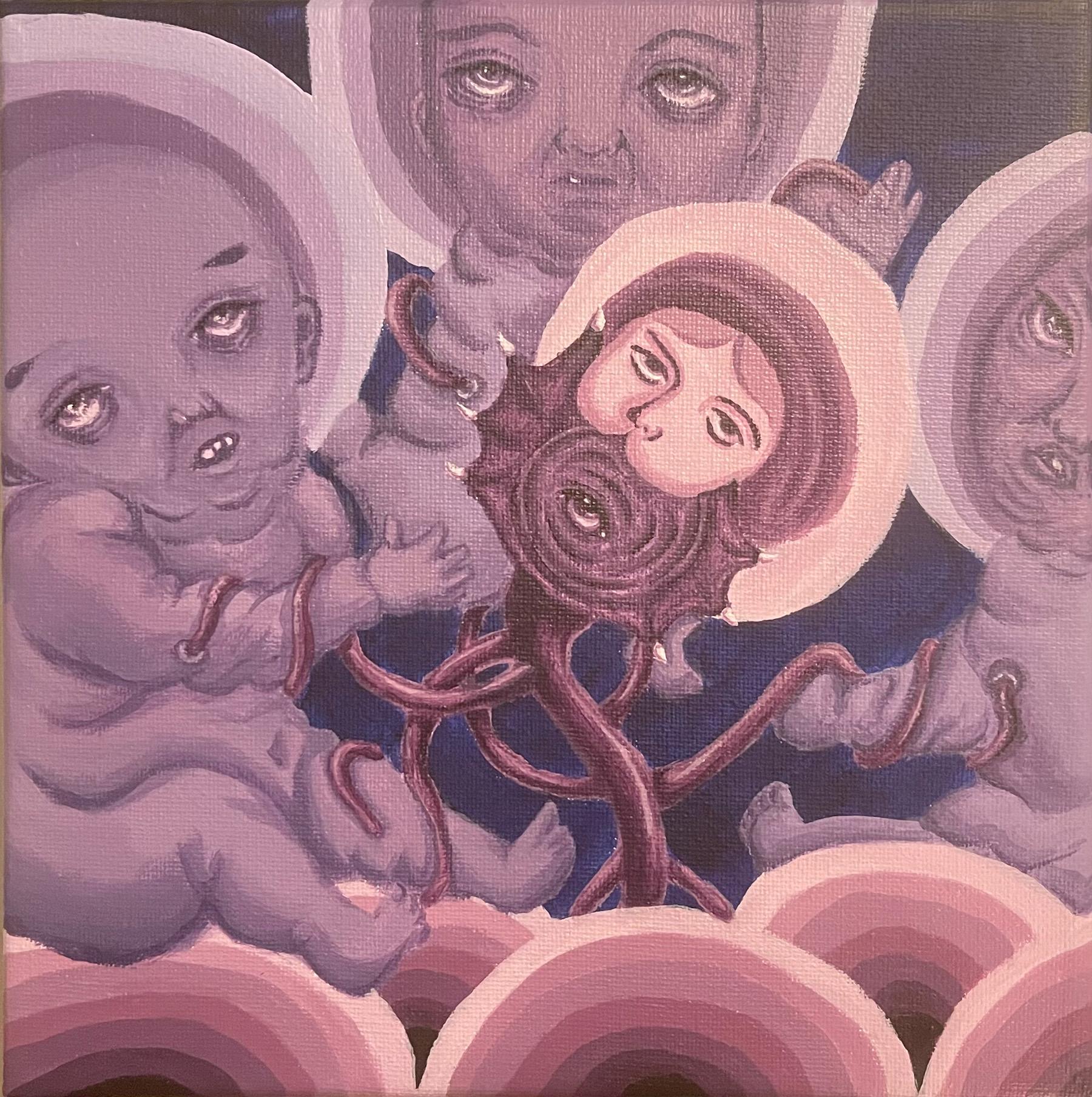 Ning Sun  / Ning Sun, Analogous color scheme,8x8 Inches, Acrylic on Canvas,Fall 2023. 