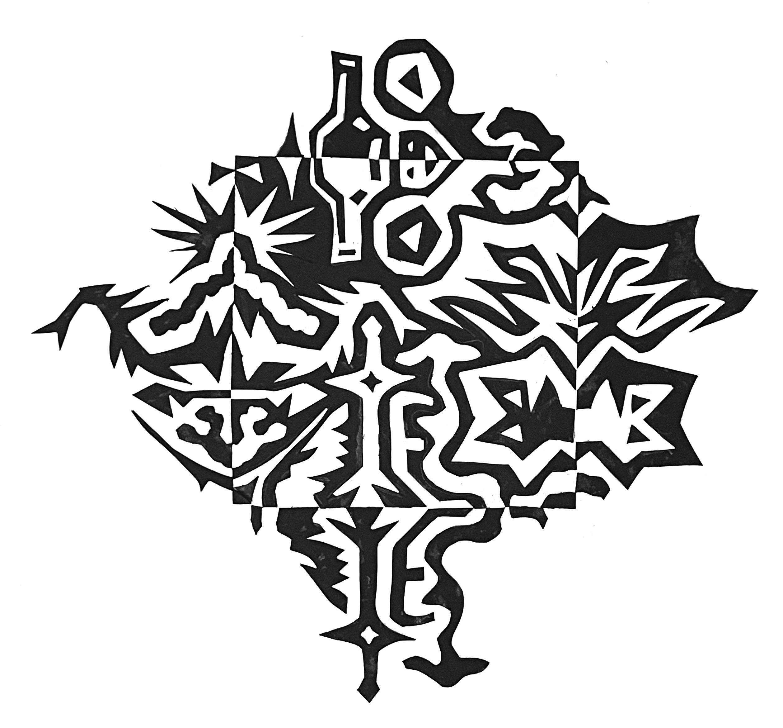 Max Ray / Max Ray,Negative & Positive Spaces ,8x8 Inches, Cutting Structure papers, Fall 2023.  