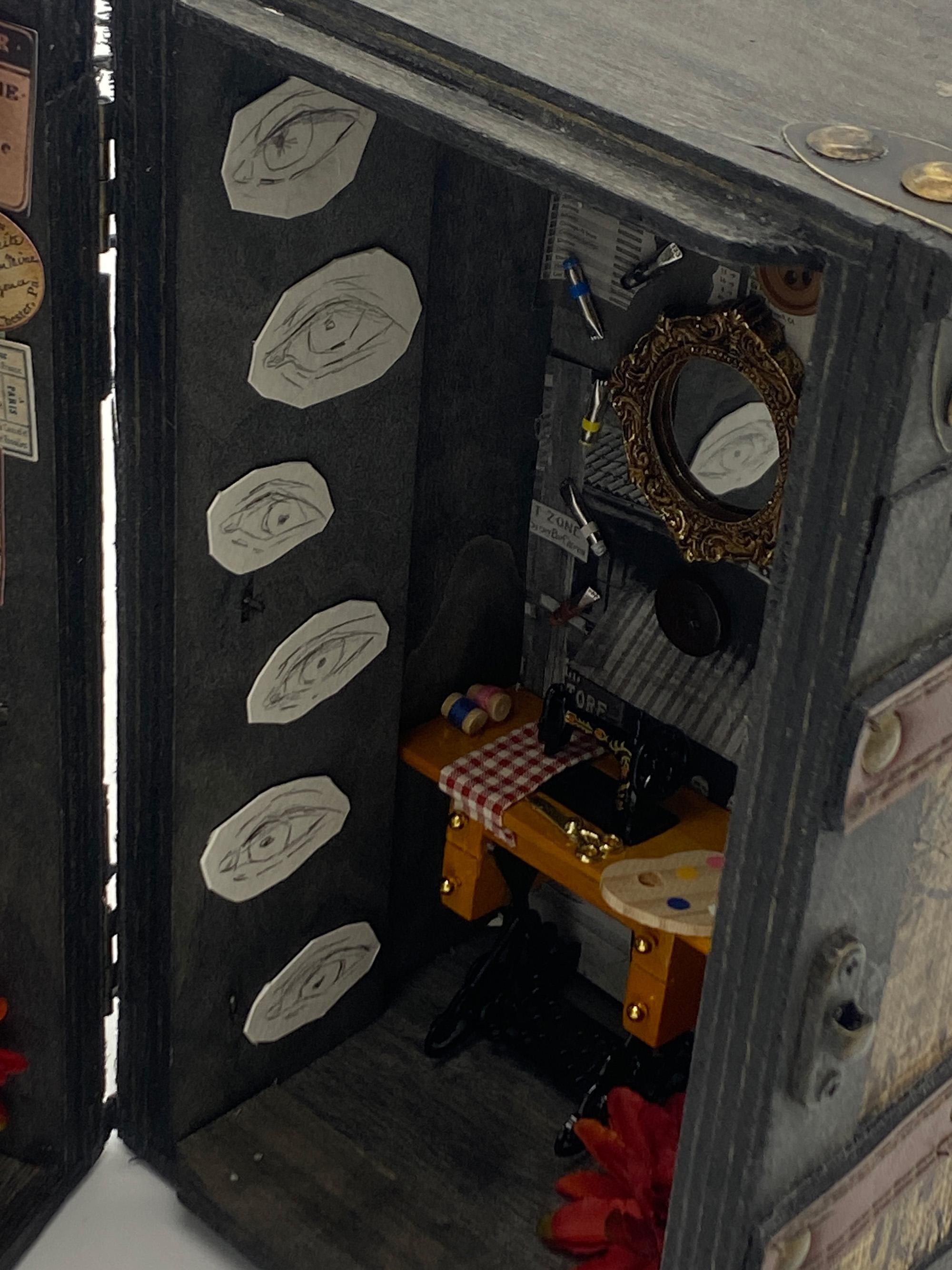 Allison Inman  / Allison Inman- Mixed Media - Joseph Cornell inspired project. Detail view. 11"x8"x4.5" completed 2023 