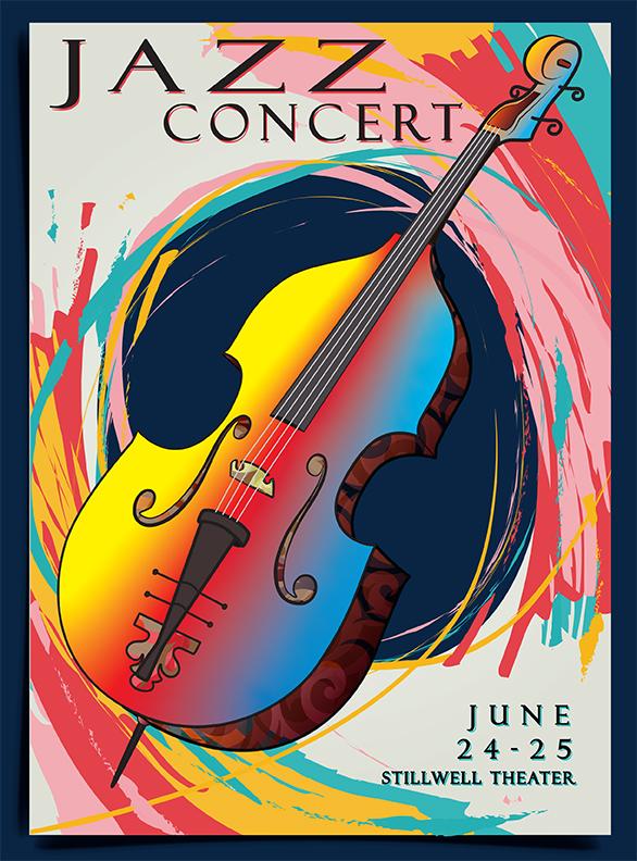 Seth Porta  / Seth Portal, Poster showing a combination of flat color and gradient blends using a specific color scheme. Poster is combined with typography showing student's skill in using Adobe Illustrator, Adobe Illustrator, 16"x20" 2022 