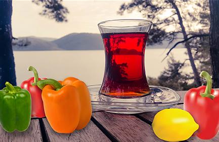 Ryan McAstocker  / Ryan McAstocker, Meshed objects of vegetables skillfully combined with a realistic photograph, so it's difficult to tell the meshed objects from the real ones. Can you tell the difference? Adobe Illustrator & Photoshop, 10"x8" 2023  