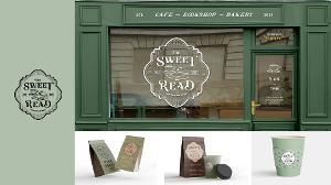 THE SWEET READ  / “THE SWEET READ,” Branding Project, 11x17 inches, 2023.The Sweet Read is a local coffee shop / used book store located in Woodstock, GA. The goal of this project was to re-design an existing coffee shop and breathe new life into it! 