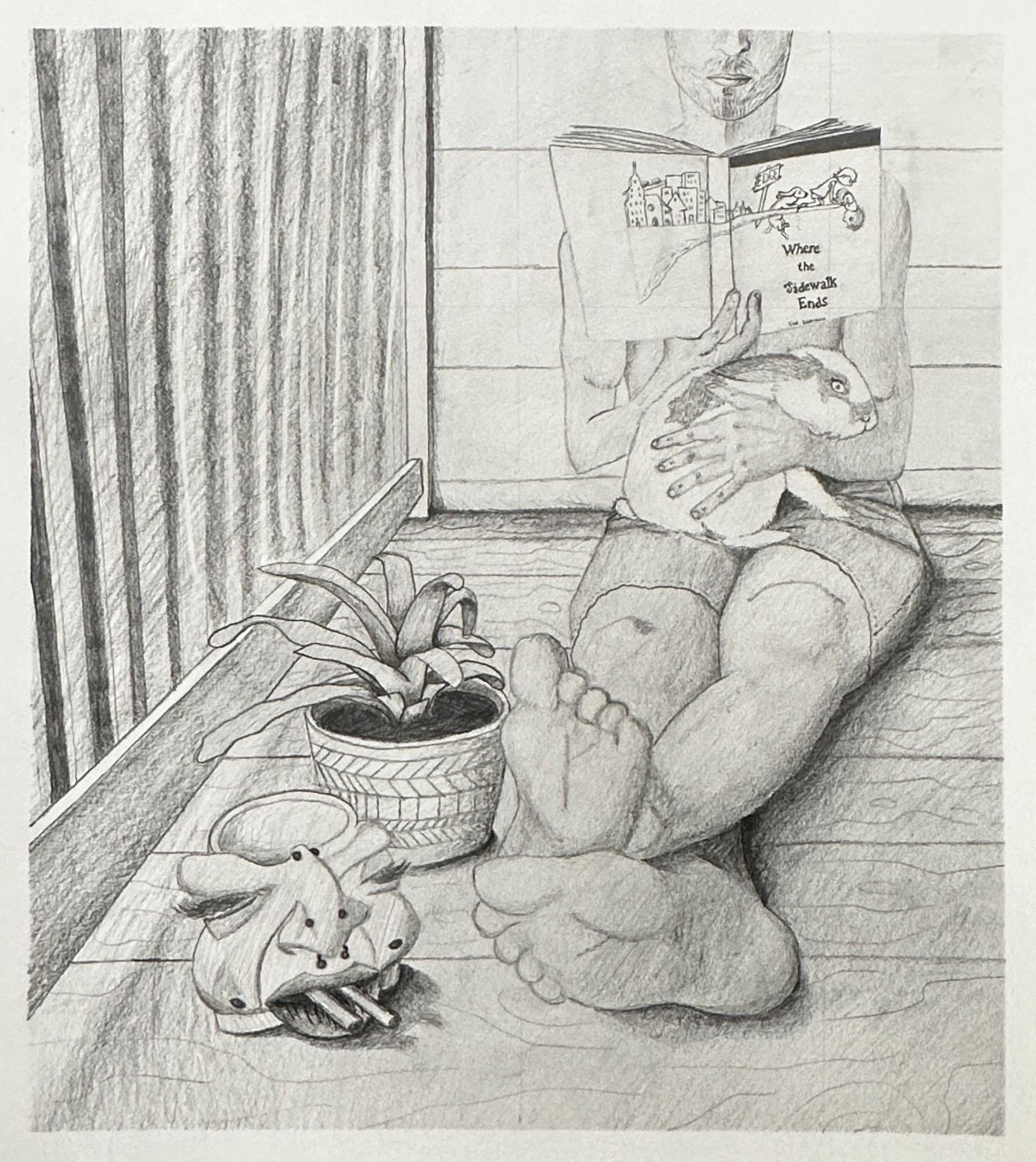 Aviva Pechenik  / Aviva Pechenik, Capstone Project (still life, perspective, language, half figure, personal symbol), 24x18", pencil on paper 