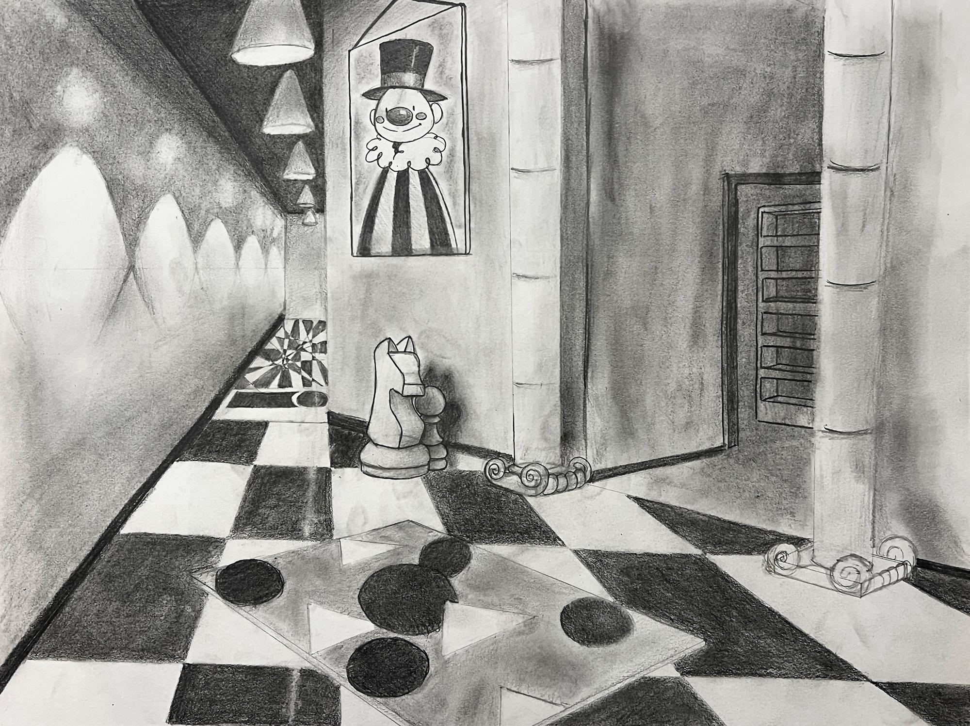 Mallory Stewart  / Mallory Stewart, Perspective, 18x24", pencil on paper 