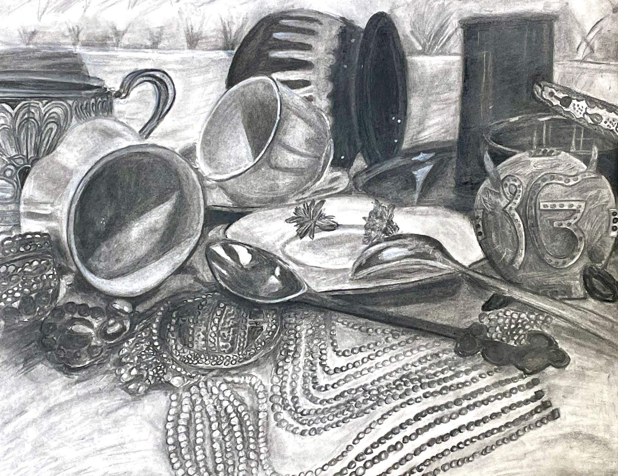 Aman Kaur  / Aman Kaur - Vanitas - 18x24 Charcoal 2023 