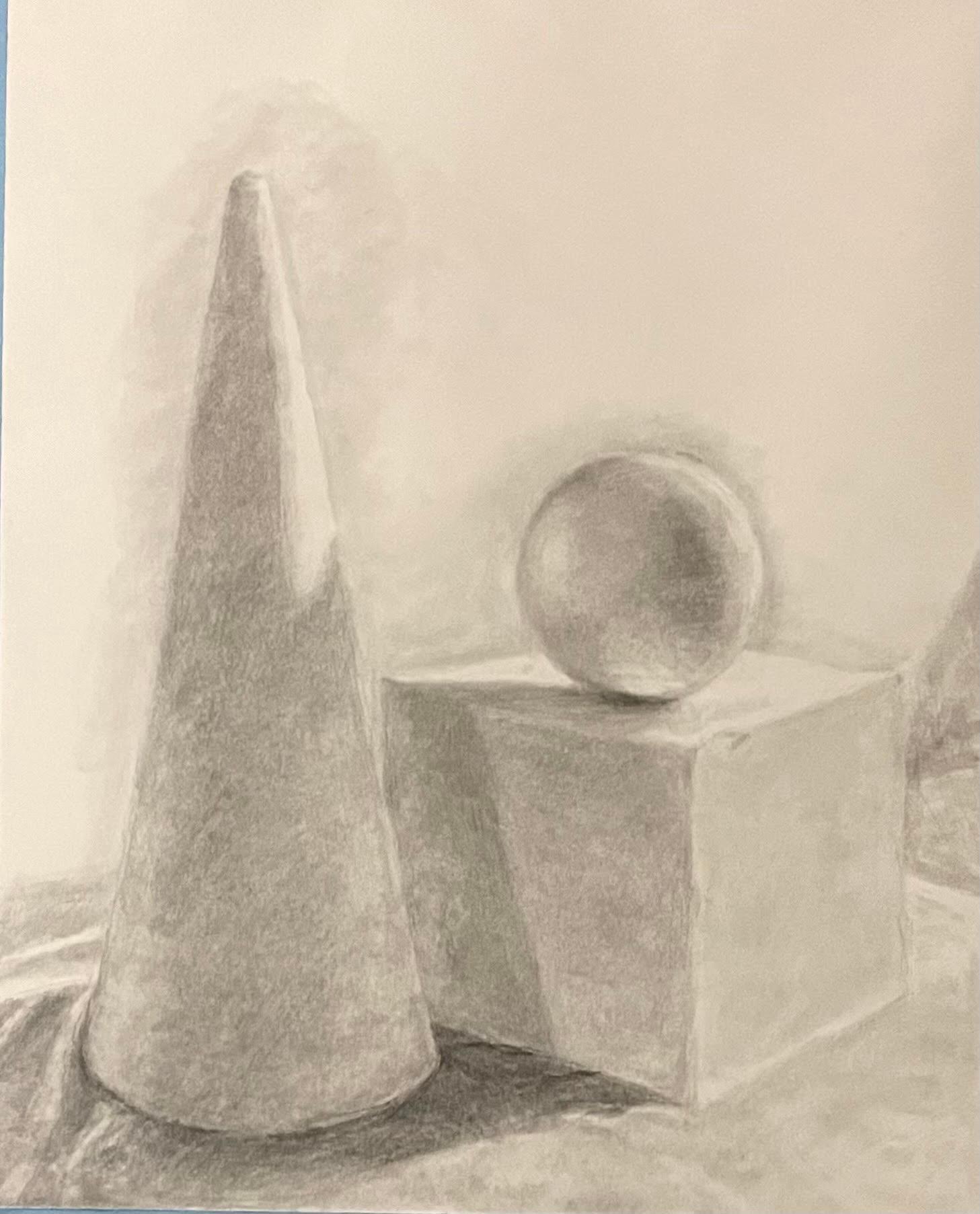Connor Vitak  / Connor Vitak, Form and Space, 24x18", pencil on paper 
