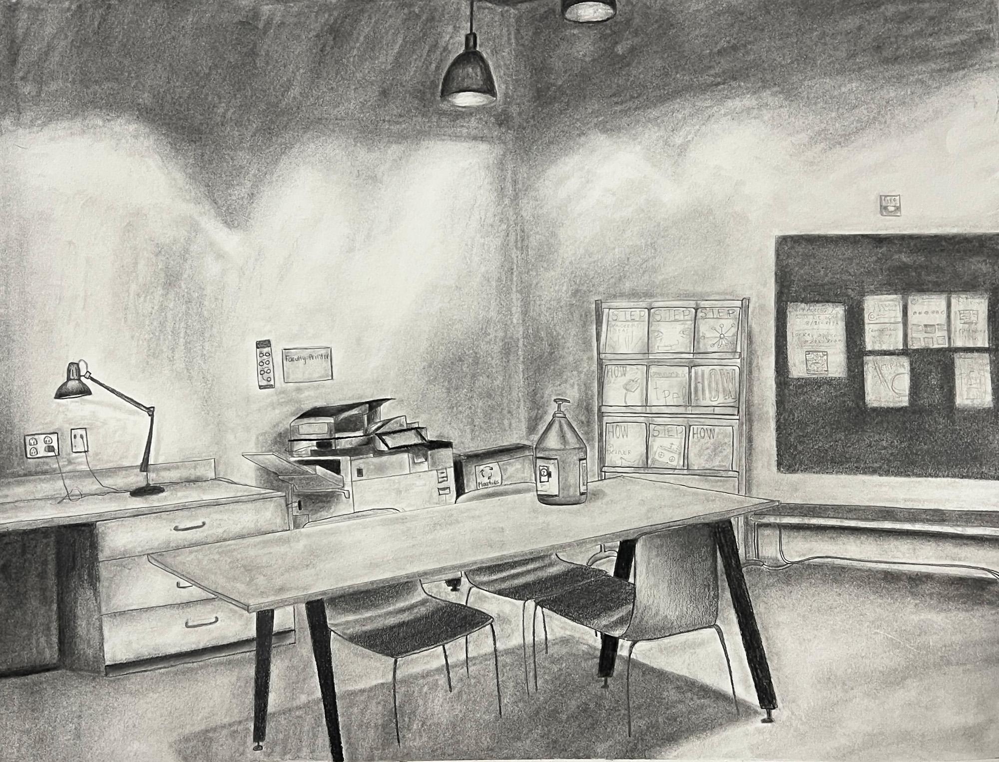Cecilia Beeler  / Cecilia Beeler, Perspective, 18x24", pencil on paper 
