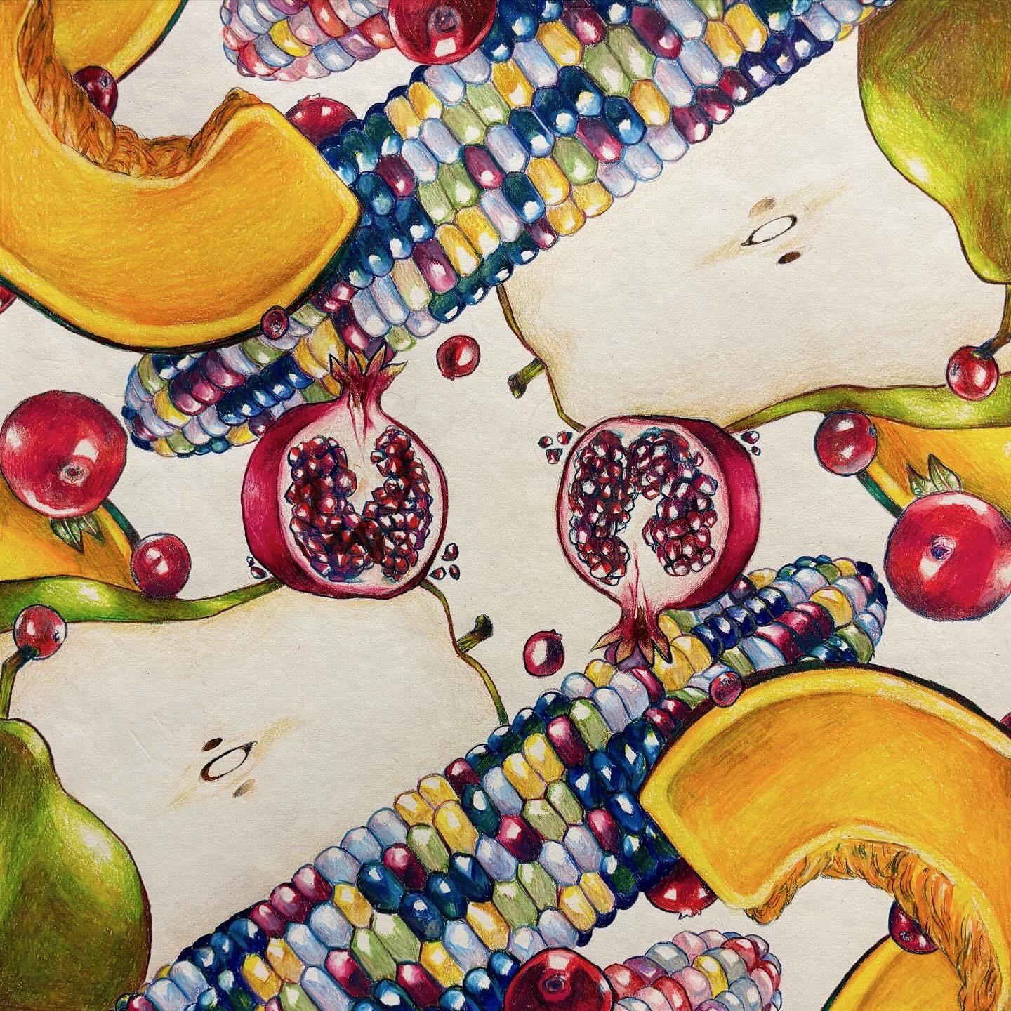 Nate Broward  / Nate Broward, Untitled, 14” x 14”, Color pencil, 2023 