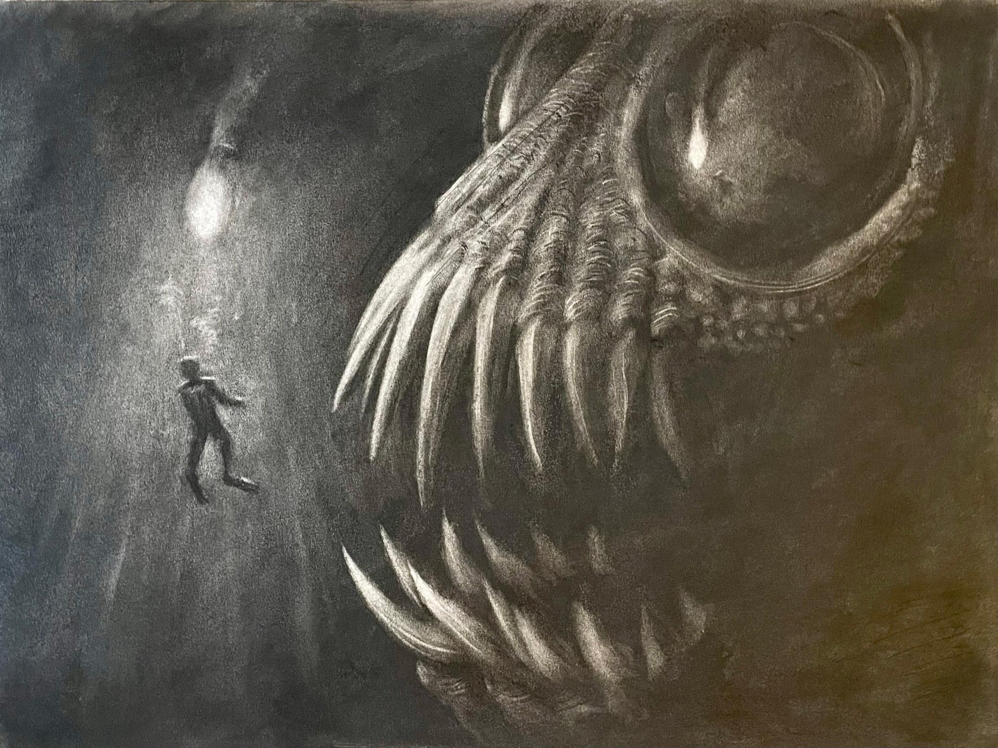 Ellis Hamburger  / Ellis Hamburger - Erased Charcoal Drawing - 18x24 2023 