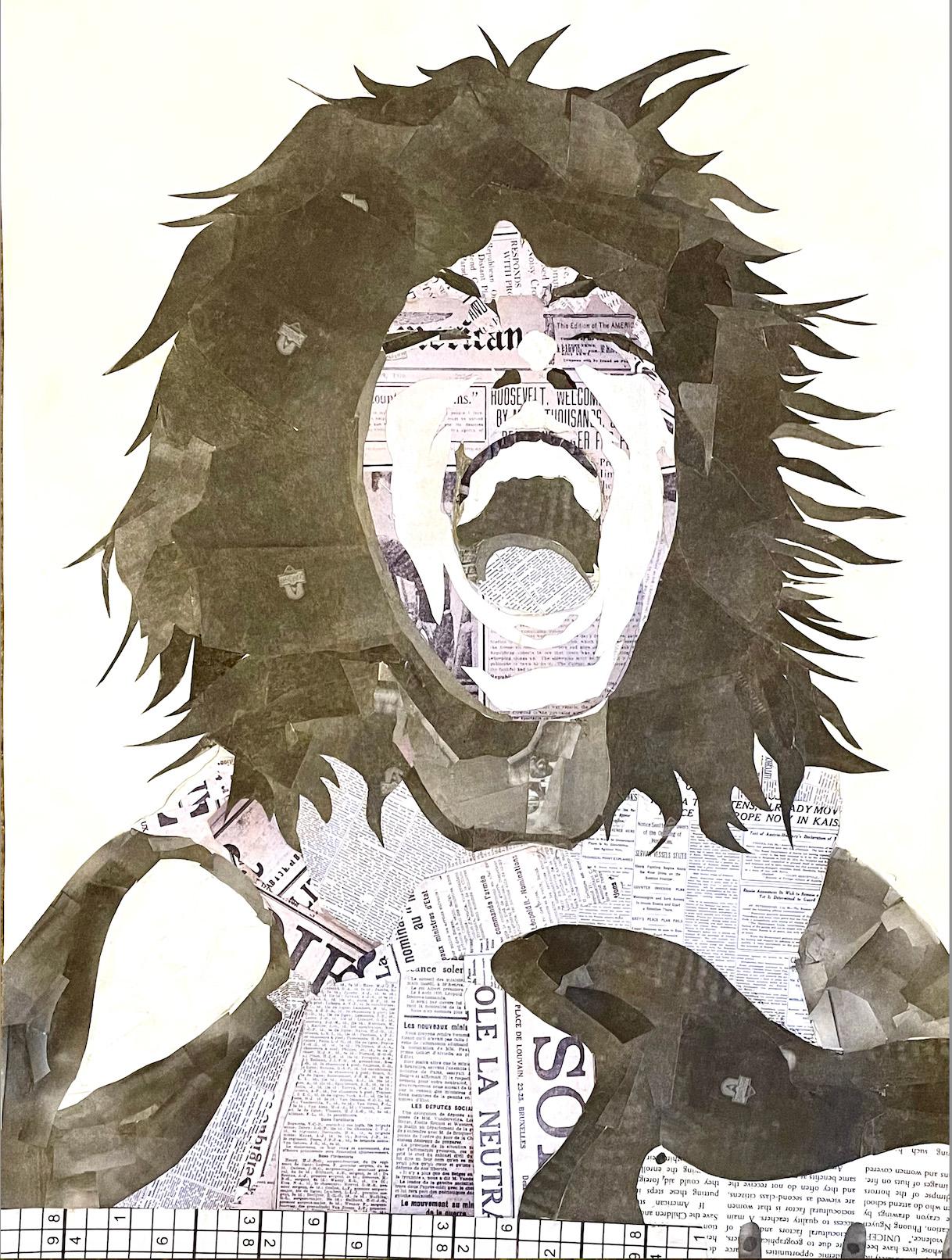 Nikki Smith  / Nikki Smith - Newspaper Self-Portrait - 24x18 Collage 2023 