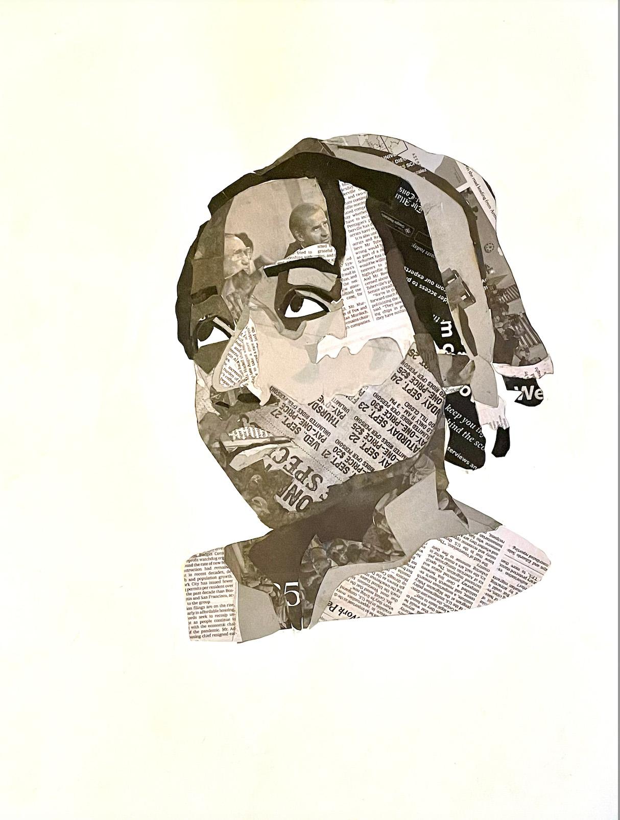 Kayla Stokes  / Kayla Stokes - Newspaper Self-Portrait - 24x18 Collage 2023 
