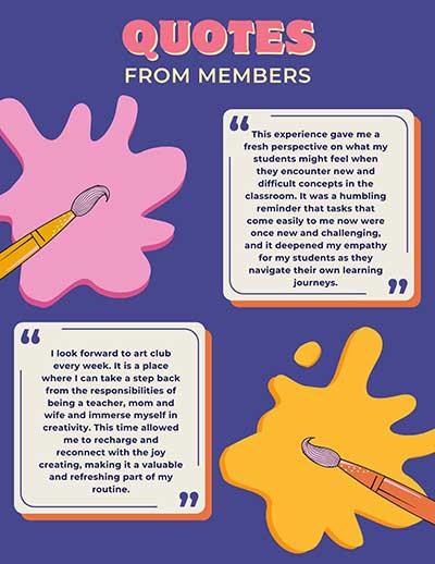  / Quotes from members of the club.  
