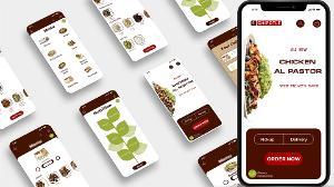 Chip-App  / “Chip-App,” Webb app, 390 pixels x 844 pixels, 2023. This app, prototyped in Figma, aims to redesign Chipotle’s current app to make it easier to use while staying consistent with branding guidelines.  
