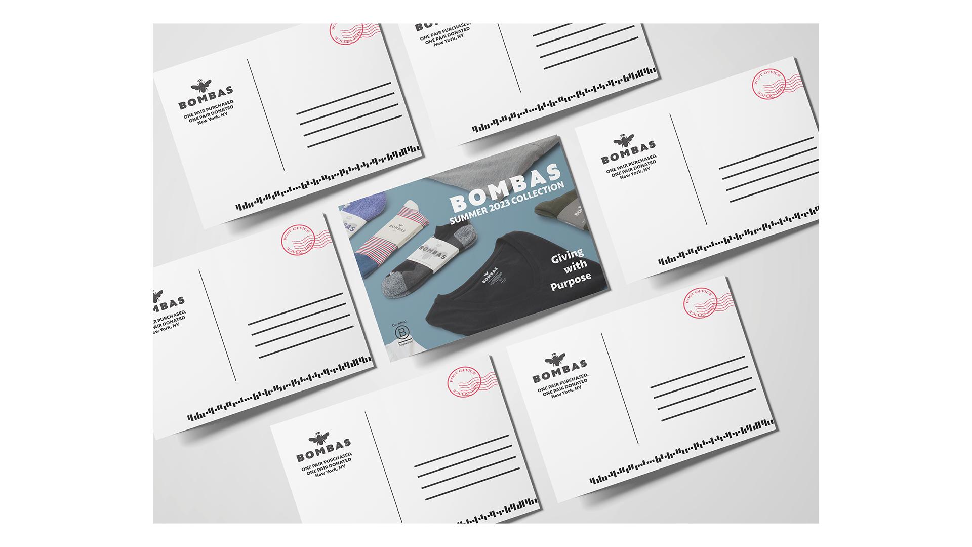 Bombas Post Ad  / "Bombas Post Ad,” 8 x 3 inches print Ad, 2023. This Ad gives viewers insight into the new spring collection. 