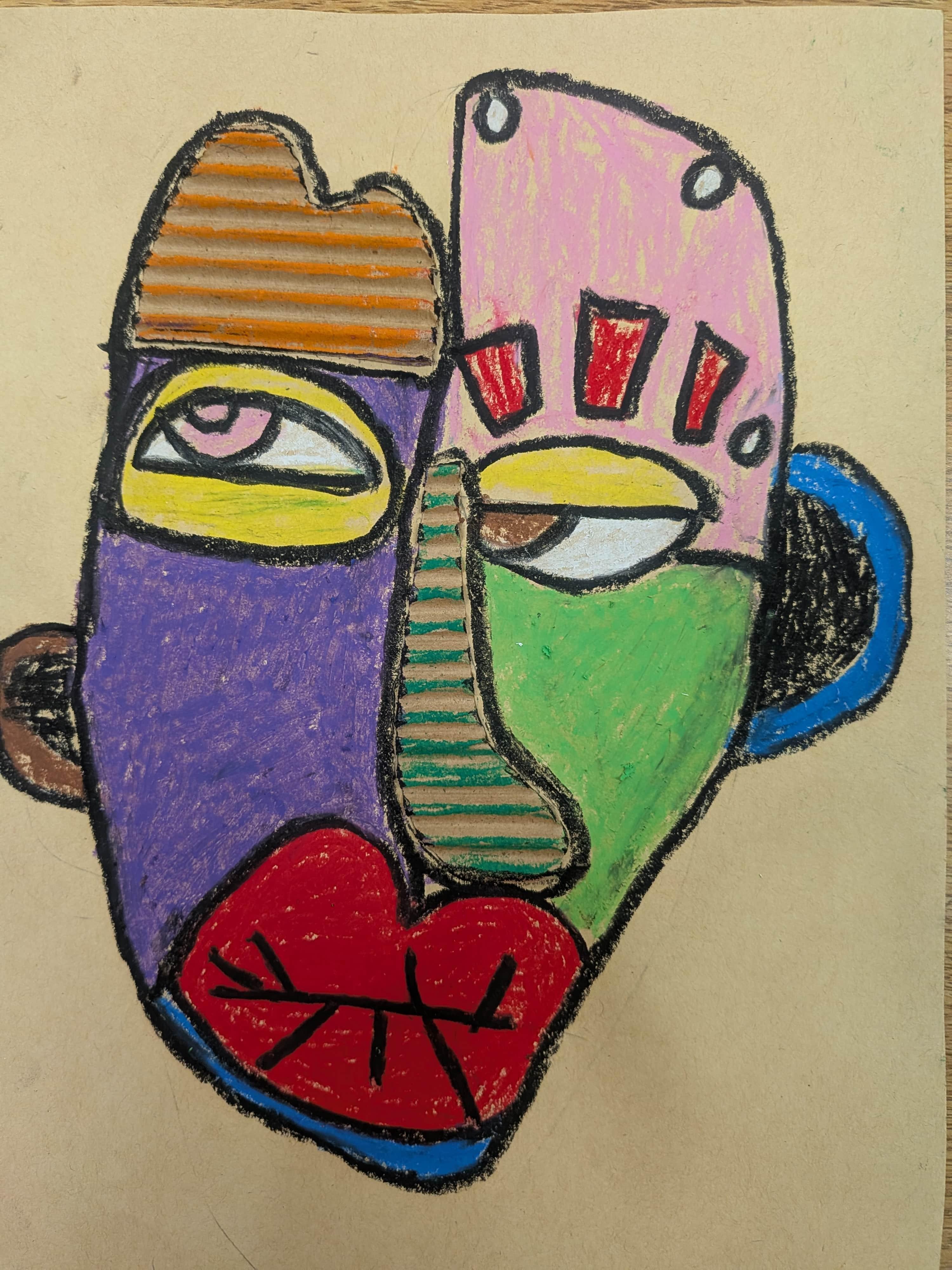  / Second Place in Elementary School. "African Mask​" by Keisy Martin, 5th Grade. Teacher: Lisa Spence, Hasty Elementary School
