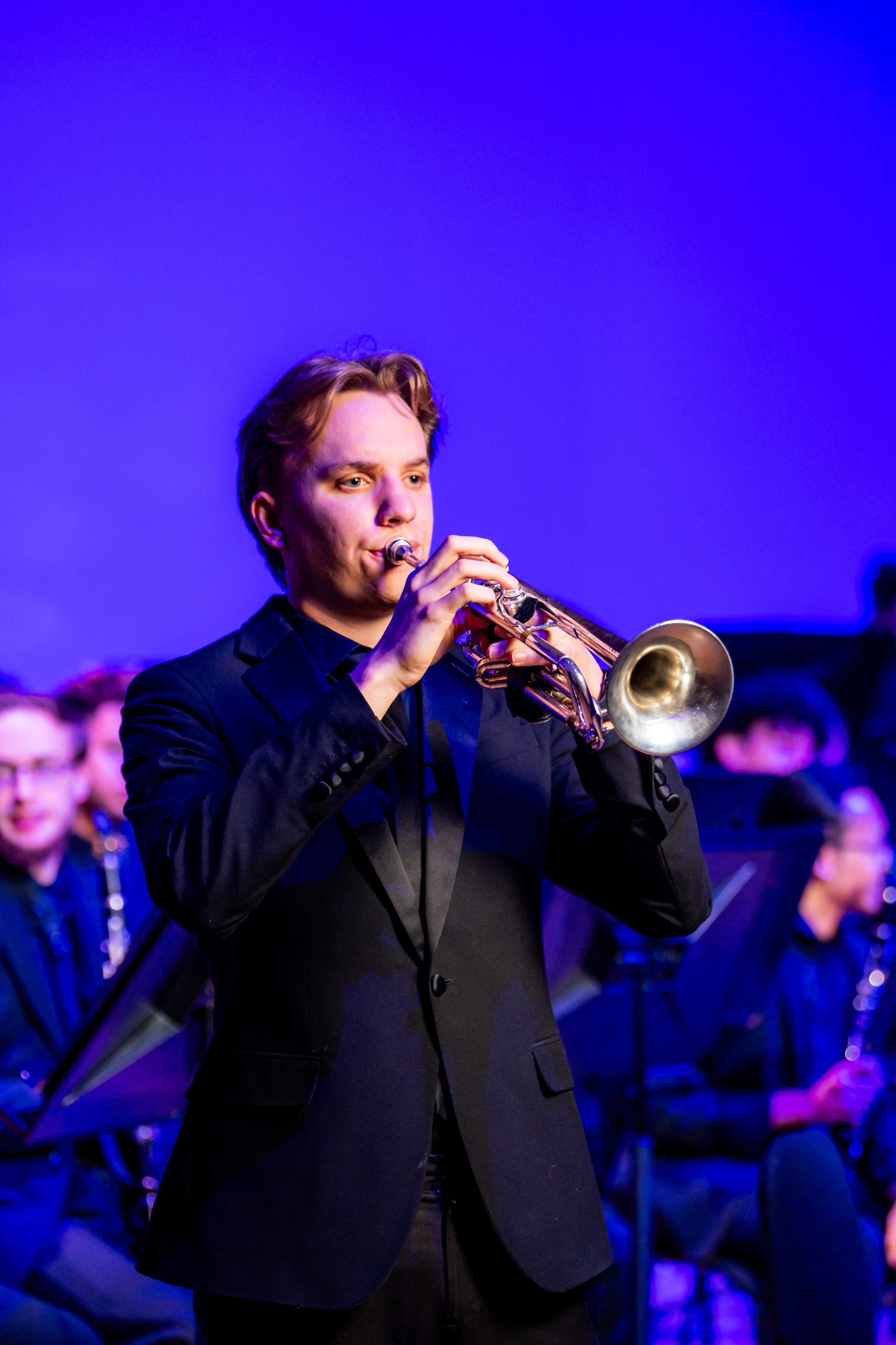 trumpet student performing