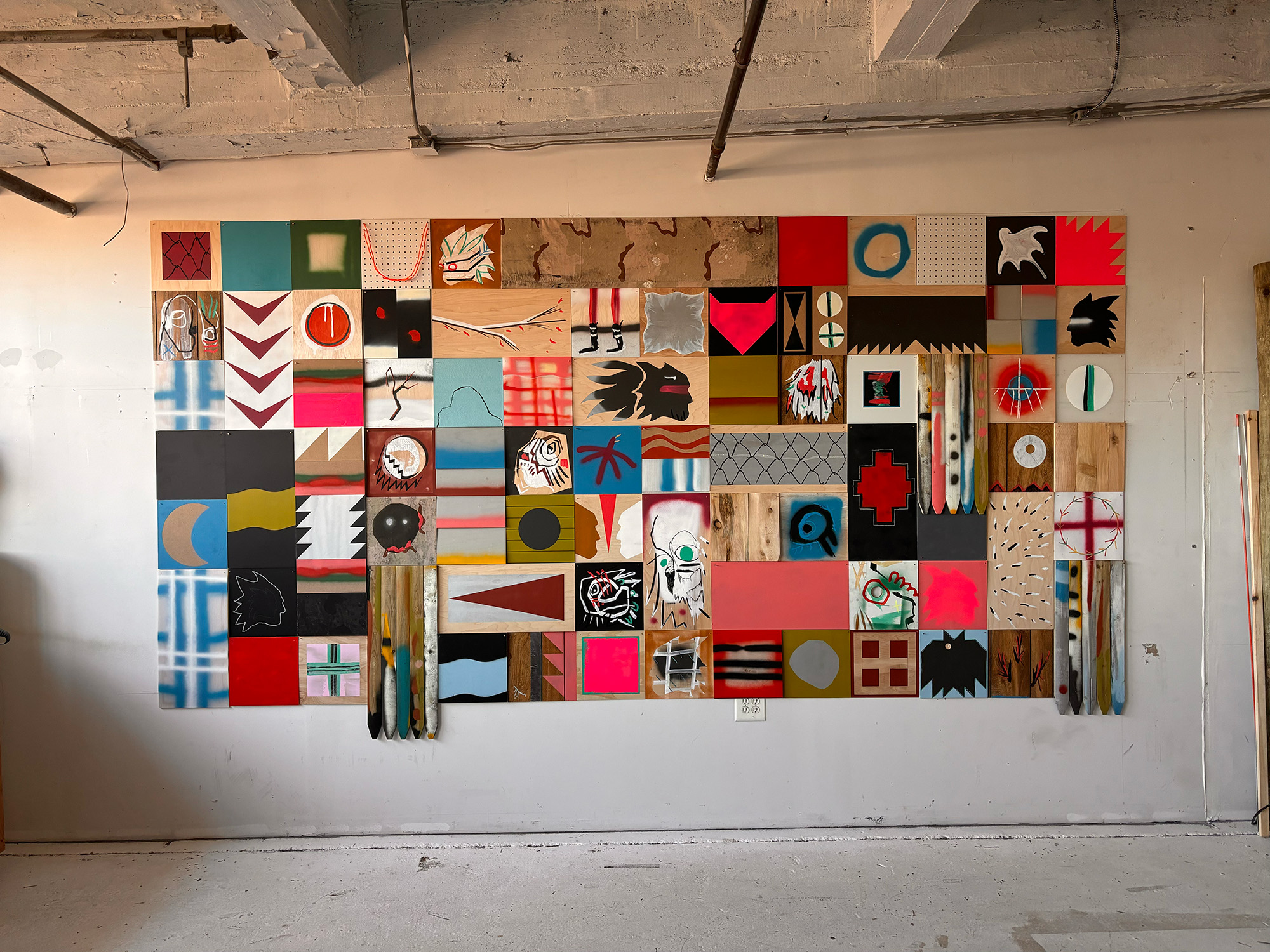 moasiac like artwork on a white wall