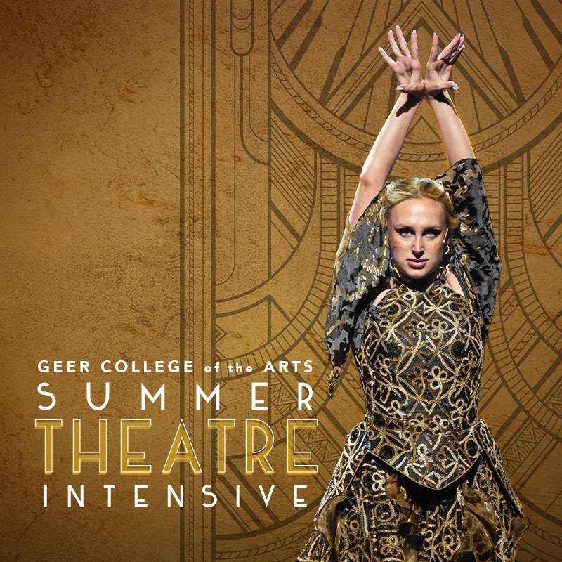 Actress flourish with her arms over her head