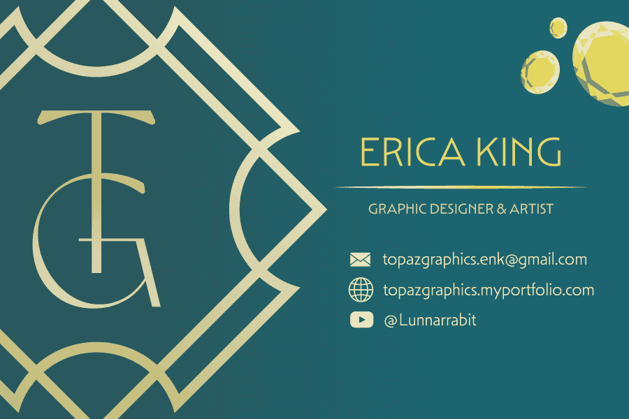 teal and gold buisness cards